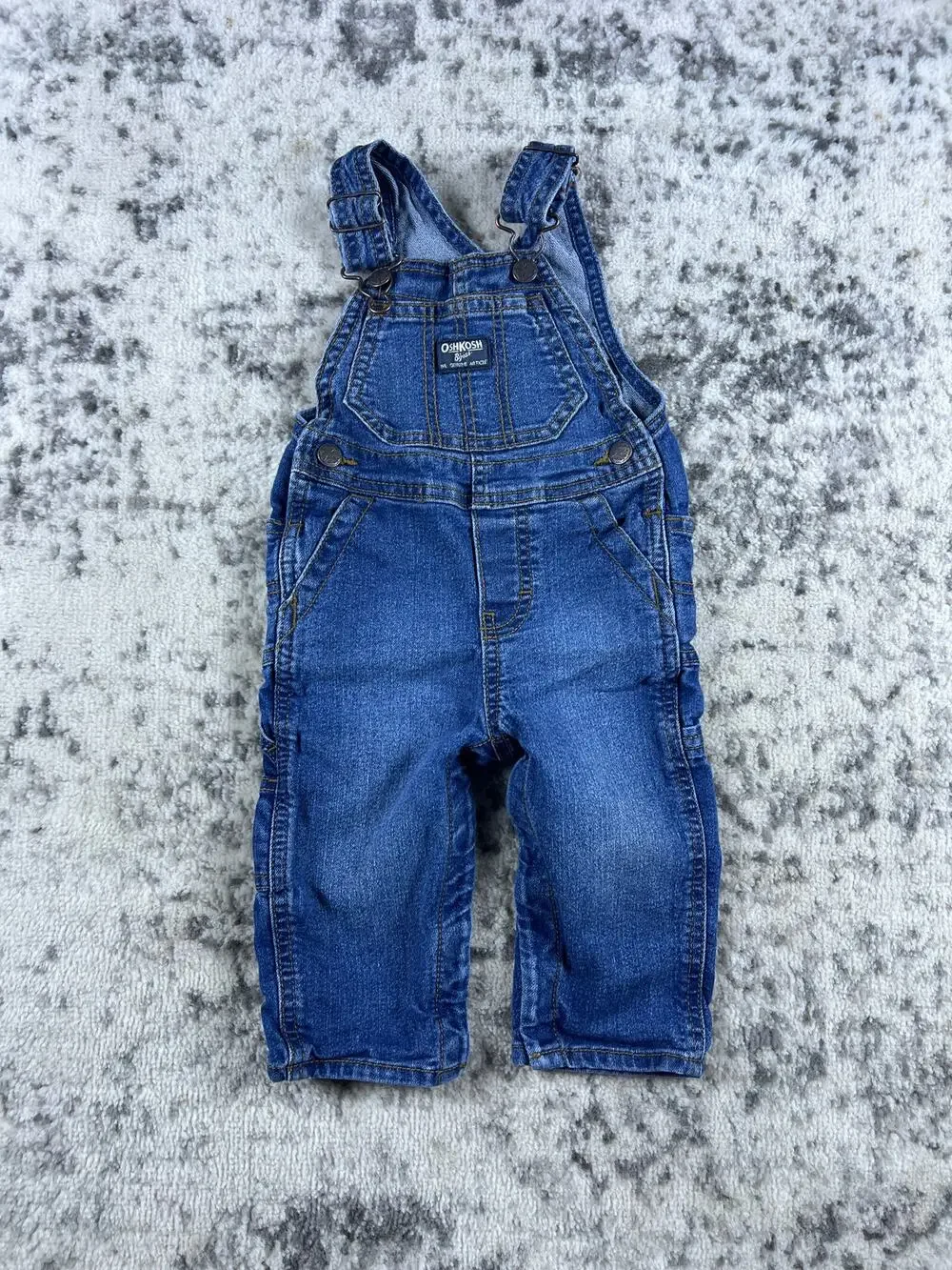 Oshkosh Bgosh Denim Overalls Baby 12 Months Blue Jean 2000's Workwear